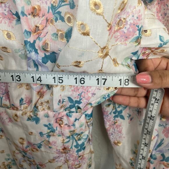 Pretty Little Thing Multi Ditsy Floral Print Embroidered Fairy Shift Dress Sz 8 - Picture 10 of 10